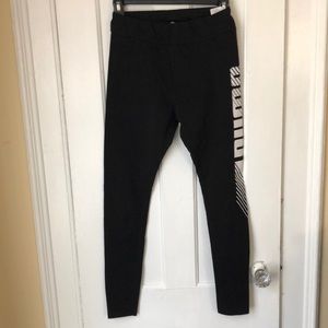 black and white puma leggings logo